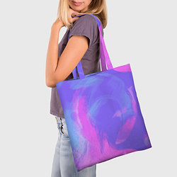 Сумка-шопер Сиреневая абстракция, цвет: 3D-принт — фото 2
