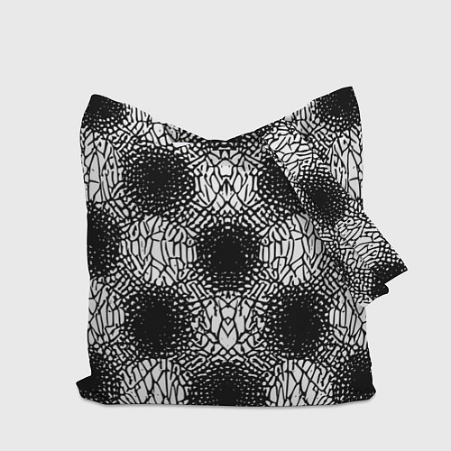 Сумка-шоппер Симметричная черно-белая паутина / 3D-принт – фото 2
