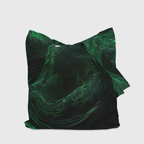 Сумка-шоппер Темно зеленая абстракция / 3D-принт – фото 2