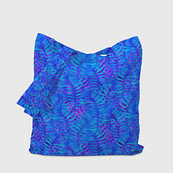 Сумка-шопер Синие неоновые листья, цвет: 3D-принт