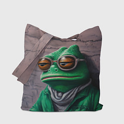 Сумка-шопер Уставшная лягушка Пепе, цвет: 3D-принт