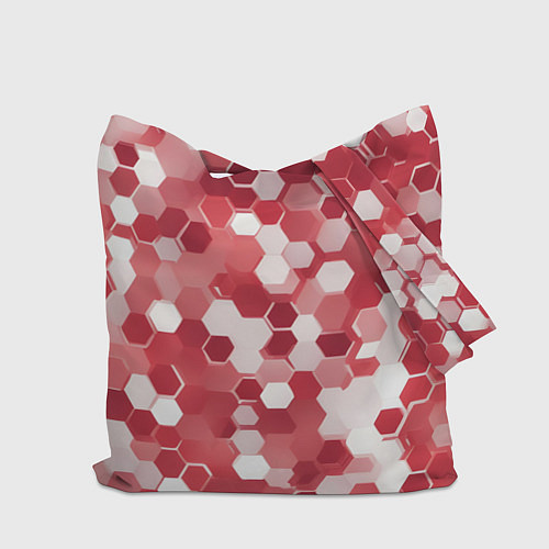 Сумка-шоппер Кибер Hexagon Красный / 3D-принт – фото 2