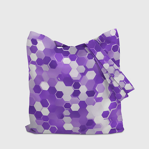 Сумка-шоппер Кибер Hexagon Фиолетовый / 3D-принт – фото 2