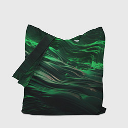 Сумка-шопер Зеленые абстрактные волны, цвет: 3D-принт