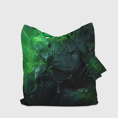 Сумка-шоппер Зеленая объемная текстура / 3D-принт – фото 2