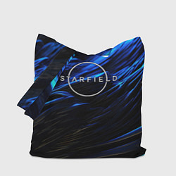 Сумка-шопер Starfield logo blue background, цвет: 3D-принт