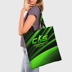 Сумка-шопер CS2 Counter strike green logo, цвет: 3D-принт — фото 2