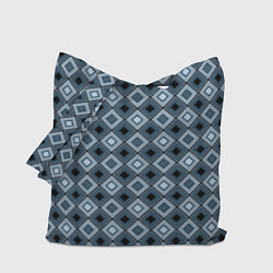 Сумка-шоппер Геометрический узор в серо-голубом цвете