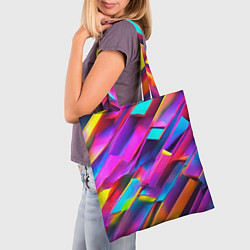 Сумка-шопер Неоновые разноцветные пластины, цвет: 3D-принт — фото 2