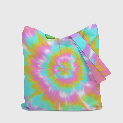 Сумка-шоппер Tie-Dye кислотный в стиле барби / 3D-принт – фото 2