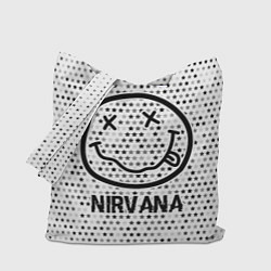Сумка-шопер Nirvana glitch на светлом фоне, цвет: 3D-принт
