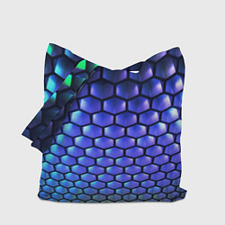 Сумка-шопер Цветные соты - объемная абстракция, цвет: 3D-принт