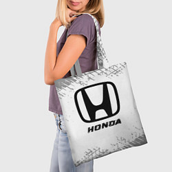 Сумка-шопер Honda speed на светлом фоне со следами шин, цвет: 3D-принт — фото 2