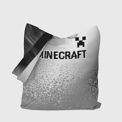 Сумка-шопер Minecraft glitch на светлом фоне: символ сверху, цвет: 3D-принт