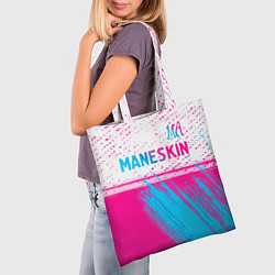 Сумка-шопер Maneskin neon gradient style: символ сверху, цвет: 3D-принт — фото 2