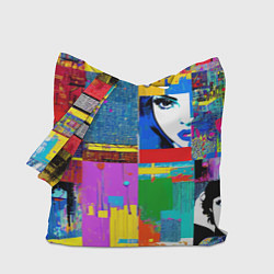 Сумка-шопер Лоскутное одеяло - поп-арт, цвет: 3D-принт