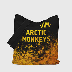 Сумка-шопер Arctic Monkeys - gold gradient: символ сверху, цвет: 3D-принт