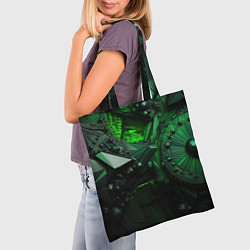 Сумка-шопер Объемные зеленые абстракции, цвет: 3D-принт — фото 2