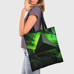 Сумка-шопер Зеленые треугольники, цвет: 3D-принт — фото 2