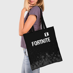 Сумка-шопер Fortnite glitch на темном фоне посередине, цвет: 3D-принт — фото 2