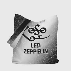Сумка-шопер Led Zeppelin glitch на светлом фоне, цвет: 3D-принт