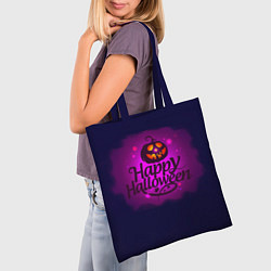 Сумка-шопер Светящаяся тыква хэллоуин, цвет: 3D-принт — фото 2