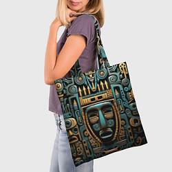 Сумка-шопер Орнамент с маской в египетском стиле, цвет: 3D-принт — фото 2