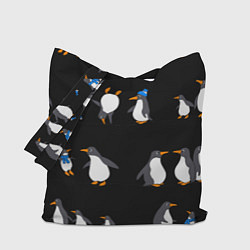 Сумка-шопер Веселая семья пингвинов, цвет: 3D-принт