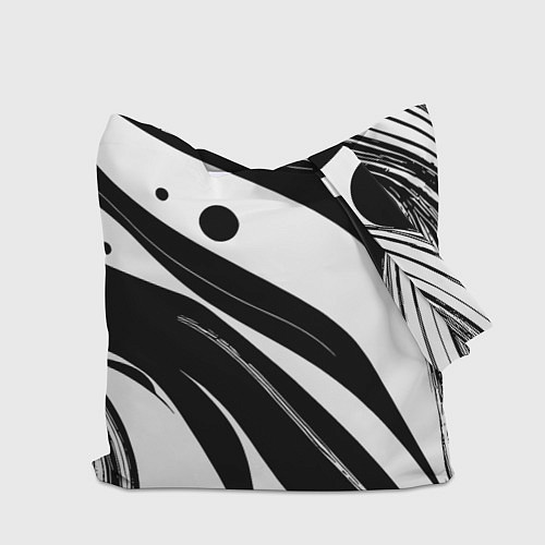 Сумка-шоппер Abstract black and white composition / 3D-принт – фото 2