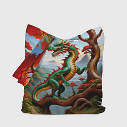 Сумка-шоппер Зеленый деревянный дракон