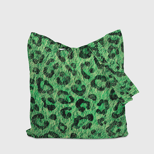 Сумка-шоппер Зелёный леопард паттерн / 3D-принт – фото 2