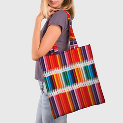 Сумка-шопер Заточенные цветные карандаши, цвет: 3D-принт — фото 2