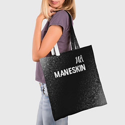 Сумка-шопер Maneskin glitch на темном фоне посередине, цвет: 3D-принт — фото 2