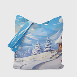Сумка-шопер Снежный новогодний денек, цвет: 3D-принт
