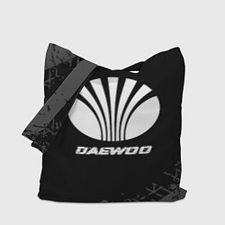 Сумка-шопер Daewoo speed на темном фоне со следами шин, цвет: 3D-принт