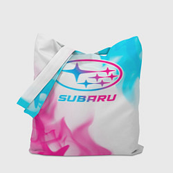 Сумка-шопер Subaru neon gradient style, цвет: 3D-принт