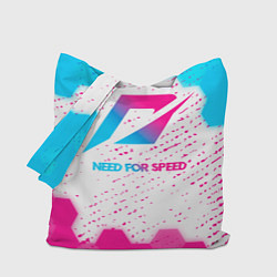 Сумка-шопер Need for Speed neon gradient style, цвет: 3D-принт