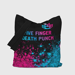 Сумка-шопер Five Finger Death Punch - neon gradient посередине, цвет: 3D-принт