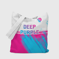 Сумка-шопер Deep Purple neon gradient style посередине, цвет: 3D-принт