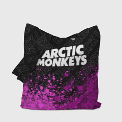 Сумка-шопер Arctic Monkeys rock legends посередине, цвет: 3D-принт