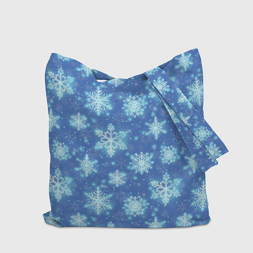 Сумка-шоппер Pattern with bright snowflakes / 3D-принт – фото 2