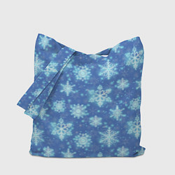 Сумка-шоппер Pattern with bright snowflakes