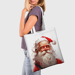Сумка-шопер Добрый Санта - мазки краски, цвет: 3D-принт — фото 2