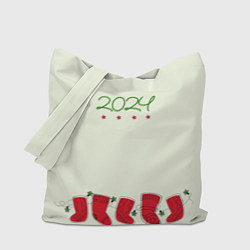 Сумка-шопер Рождественские носки, цвет: 3D-принт