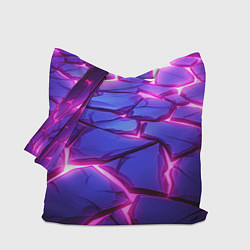 Сумка-шоппер Неоновые фиолетовые камни со свечением