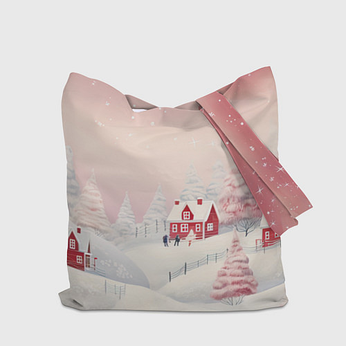 Сумка-шоппер Снежное сияние ночи / 3D-принт – фото 2