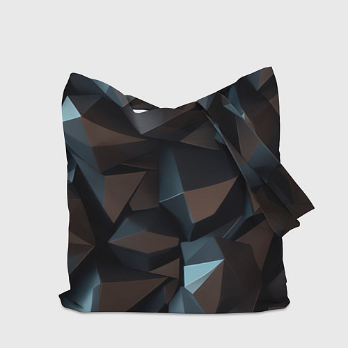 Сумка-шоппер Черная геометрическая абстракция - объемные грани / 3D-принт – фото 2