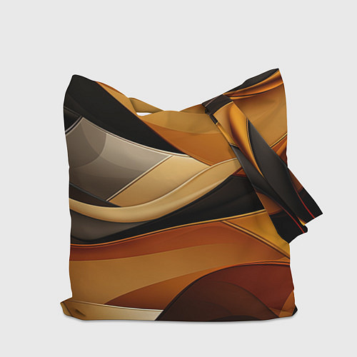 Сумка-шоппер Желтая и черная абстракция / 3D-принт – фото 2