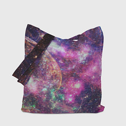 Сумка-шоппер Пурпурные космические туманности со звездами