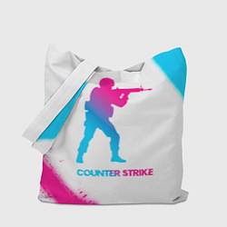 Сумка-шопер Counter Strike neon gradient style, цвет: 3D-принт